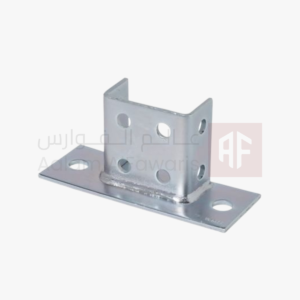HDG 2-Hole Base Plate for Double C-Channel (85x42x90x5mm) - قاعدة شنل دبل