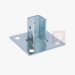 HDG 4-Hole Base Plate for Single C-Channel (42x42x90x5mm) - قاعدة شنل سنجل